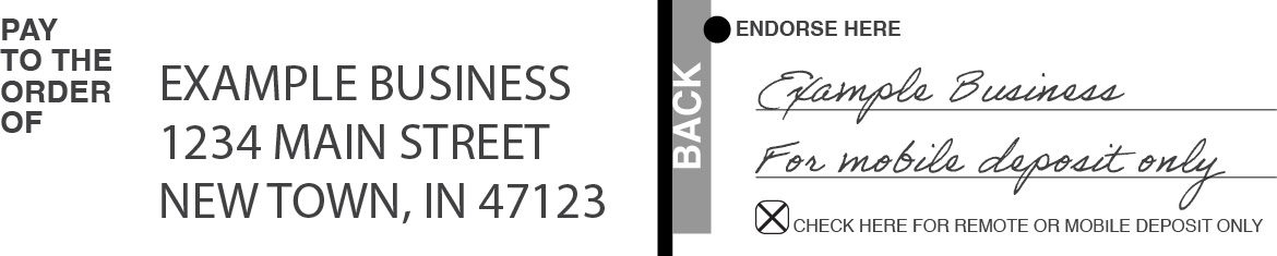 Business Check Endorsement Example