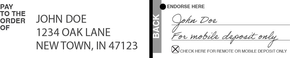Personal Check Endorsement Example